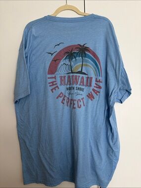 Shaka Shack Hawaii Perfect Wave Graphic T-Shirt Men’s Blue Short Sleeve XXL